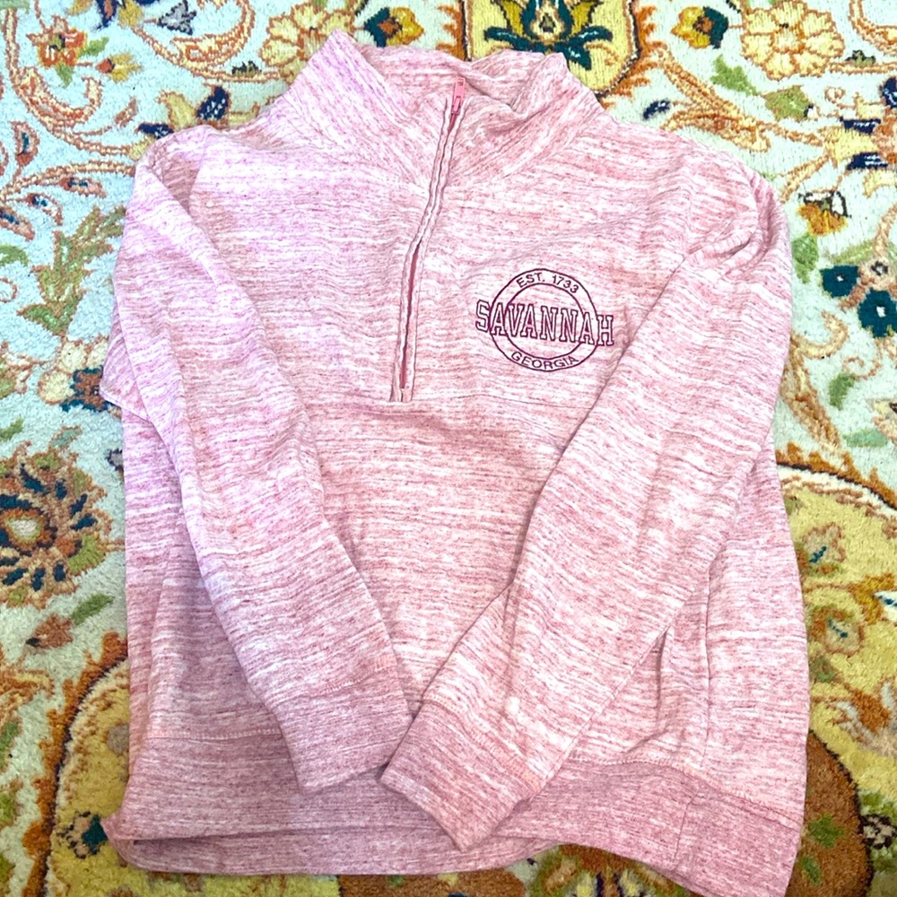 Pink Savannah, Georgia sweatshirt; Size XS